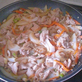 豚肉の麺つゆ炒め煮